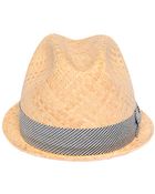 Rag & Bone Straw Center Dent Fedora Plaid - Lyst