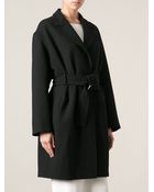 Calvin Klein Wrap Style Belted Coat - Lyst