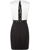 Karen Millen Sateen Crop Overlay Shift - Lyst