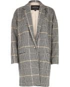 River Island Black Check Oversized Coat - Lyst