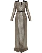 Roland Mouret Zodiac Ls Gold Lame Gown - Lyst