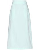 Jil Sander Navy Stretch-Cotton Midi Skirt - Lyst