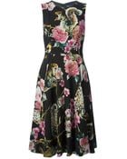 Dolce & Gabbana Floral Animal Print Dress - Lyst