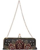Christian Louboutin Black And Rouge Satin And Velvet 'Miss Loubi Sombrero' Clutch - Lyst
