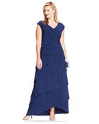 Patra Plus Size Beaded Tiered Gown - Lyst