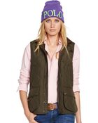 Polo Ralph Lauren Leather-trim Quilted Utility Vest - Lyst