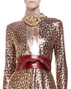 Saint Laurent Faux-Python Tie Belt - Lyst