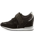 Ash Detox Ter Spiked Suede Wedge Sneaker - Lyst