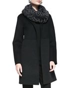 Eileen Fisher Double-Face Knee-Length Coat - Lyst