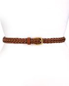 Gucci Square Buckle Skinny Braided Belt - Lyst