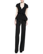 Donna Karan New York Self-Belt Peplum Cascade Jacket - Lyst