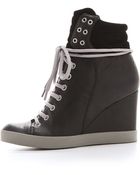 See By Chloé Lace Up Wedge Sneakers - Lyst