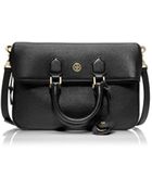 Tory Burch Robinson Pebbled Fold-Over Messenger - Lyst