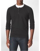Calvin Klein Slim Fit Heathered 3-Button Cotton Henley - Lyst