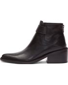 Helmut Lang Black Leather Schist Ankle Boots - Lyst