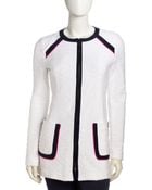 Nanette Lepore Contrast Trim Zip Front Blazer - Lyst
