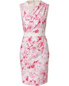 Giambattista Valli Draped Floral Print Sheath Dress - Lyst