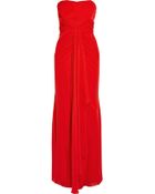 Badgley Mischka Draped Silk-Chiffon Gown - Lyst