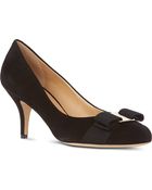 Ferragamo Carla 70 Suede Court Shoes - Lyst
