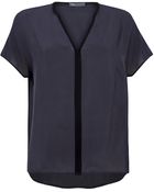 Vince Colourblock Popover Silk Top - Lyst