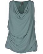 Manila Grace Sleeveless Draped-Neck Top - Lyst