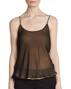 Oscar de la Renta Silk-Chiffon Flounced Cami - Lyst
