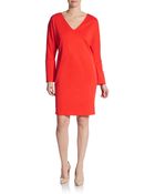 Josie Natori V-Neck Ponte Dress - Lyst