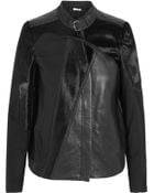Helmut Lang Paneled Leather And Calf Hair Biker Jacket - Lyst