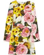 Dolce & Gabbana Floral-Print Cady Mini Dress - Lyst