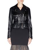 McQ by Alexander McQueen Flared Peplum Leather Jacket - Lyst