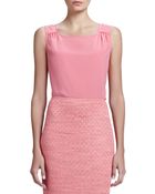 St. John Shell With Shoulder Shirring - Lyst