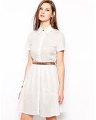 Antipodium Bassett Shirt Dress With Leather Belt - Lyst