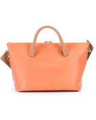 Chloé Sam Coral And Teak Leather 'Baylee' Convertible Tote - Lyst
