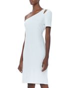 Halston Heritage Single-Sleeve Crepe Dress - Lyst