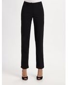 Oscar de la Renta Cropped Stretch Wool Trousers - Lyst