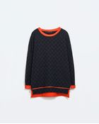 Zara Mixed Fabric Zipped Top - Lyst