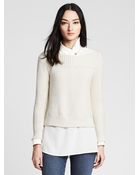 Banana Republic Seed-Stitch Cropped Pullover - Lyst