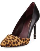 Etienne Aigner Zoe Leopard-Print Calf-Hair Pump - Lyst