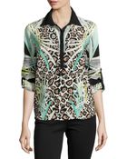 Alberto Makali Silk Button-Front Blouse - Lyst
