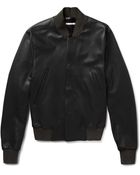 Paul Smith Full-Grain Leather Bomber Jacket - Lyst