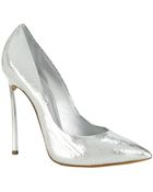 Casadei Silver Lining Collection Blade Leather Pump - Lyst