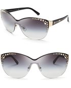 Versace Studded Rimless Cat Eye Shield Sunglasses - Lyst