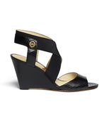 MICHAEL Michael Kors 'Meadow' Snakeskin-Effect Leather Wedge Sandals - Lyst