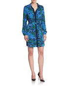 Diane von Furstenberg Polly Stretch Silk Shirtdress - Lyst