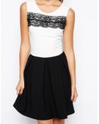 Wal-G Skater Dress With Lace Top - Lyst