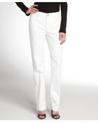 Nydj White 'Marilyn' Straight Leg Denim Jeans - Lyst