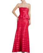 BCBGMAXAZRIA Rose Strapless Tiered Gown - Lyst