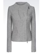 Emporio Armani Jacket In Boiled Wool With Intarsia Motif - Lyst