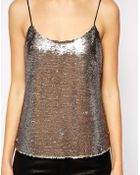 Ted Baker Cami Top With Sequin Front - Lyst