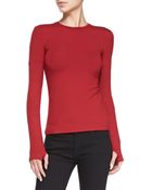 Victoria Beckham Basic Long-Sleeve Jersey Top - Lyst